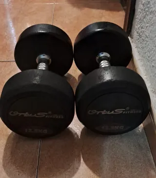 2 Mancuernas de 12.5kg de Caucho