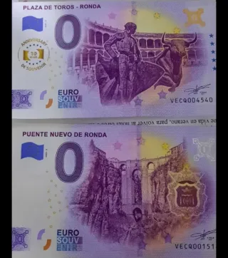 Billete Souvenir Plaza de Toros y Puente Nuevo Ron