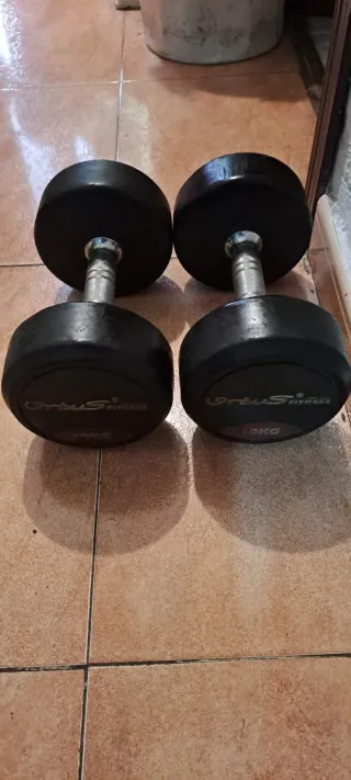 2 Mancuernas de 10kg de Caucho