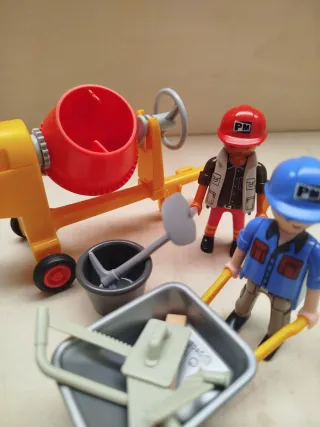 Playmobil albañiles con hormigonera