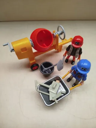 Playmobil albañiles con hormigonera
