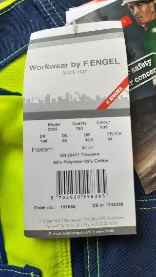 Pantaloncini da lavoro riflettenti blu