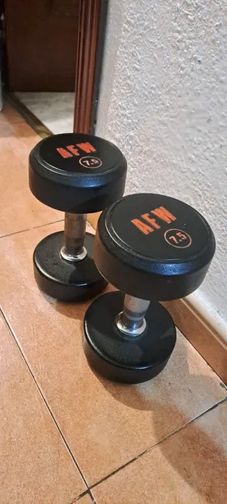 2 Mancuernas de 7.5kg de Caucho