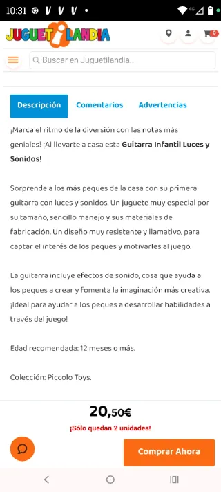 Guitarra musical infantil