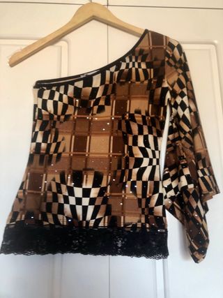 Top Creola psicodélico un hombro