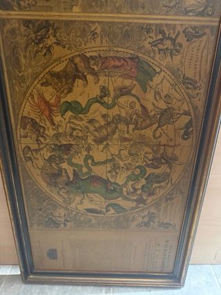 Cuadro grande Mapa Celeste Antiguo coleccionismo