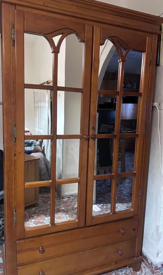 Armario Rústico Madera Maciza con Espejos
