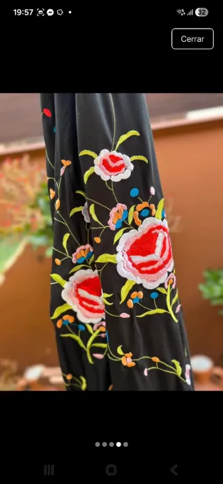 Manton Manila Bordado Negro 150x150