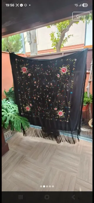 Manton Manila Bordado Negro 150x150