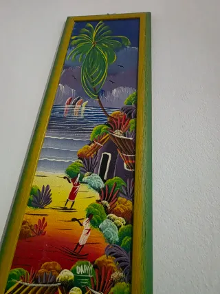 Dipinto Caraibico Legno Multicolore