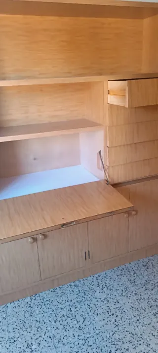 Estantería madera con cajones y armarios