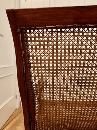 Butaca de madera Teka con ratán