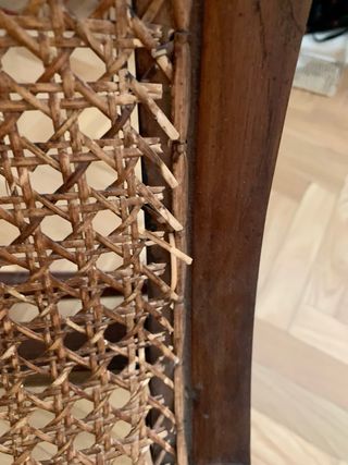 Butaca de madera Teka con ratán