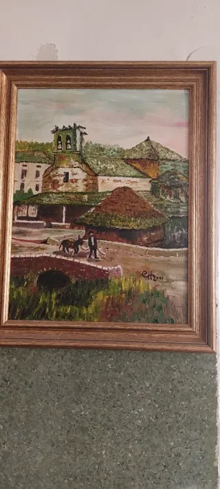 Cuadro pintado a mano Pueblo 2006