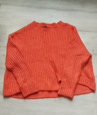 Jersey mujer punto grueso naranja