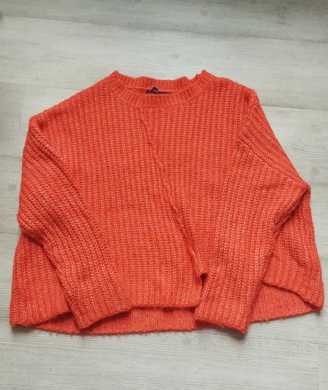 Jersey mujer punto grueso naranja