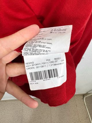Jersey Burberry Lana Cuello Pico Clásico Rojo