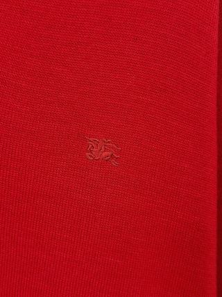 Jersey Burberry Lana Cuello Pico Clásico Rojo