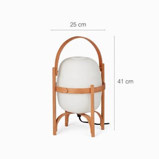 Lámpara de mesa madera y cristal | NUEVA