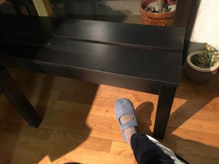 Due panchine in legno Ikea nere in vendita