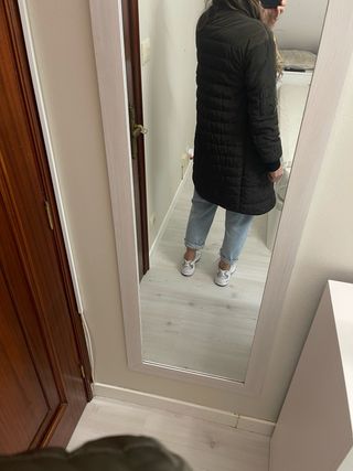 Cazadora larga Mango verde oliva