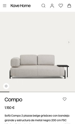 Sofá 3 plazas diseño/nuevo/Kave Compo