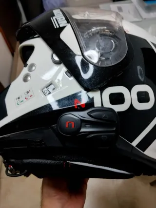 Casco Moto Nolan 100.5 Plus Negro/Blanco