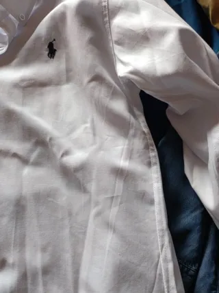 Camisa Polo Ralph Lauren Blanca Manga Larga
