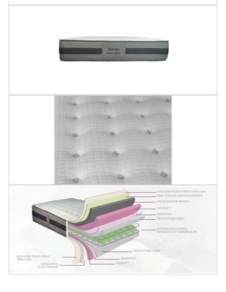 Colchón muelles ensacados  yviscoelástico190x26cm