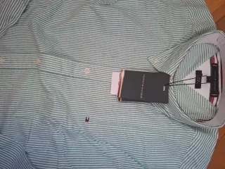 Camisa Tommy Hilfiger Rayas Verdes Talla M