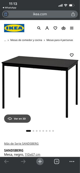 Mesa Ikea Desarmada Negra/Marrón