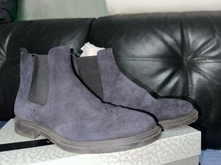 Stivali uomo blu scamosciati