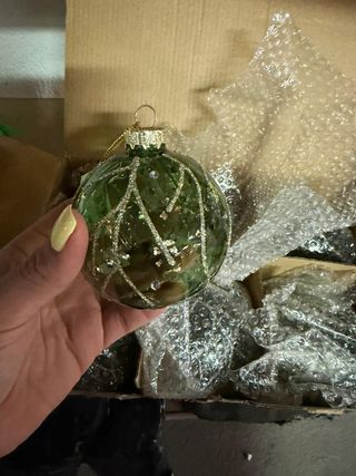 Lote 6 Palline di Natale in Cristallo Verde