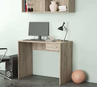 Scrivania PC con Cassetto 90x45 cm Rovere Grigio