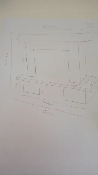 Chimenea decorativa piedra, ladrillo visto madera