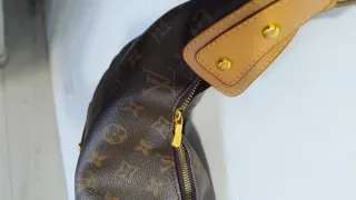 Borsa marrone mezza luna spalla/mano