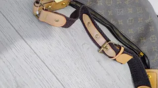 Borsa marrone mezza luna spalla/mano