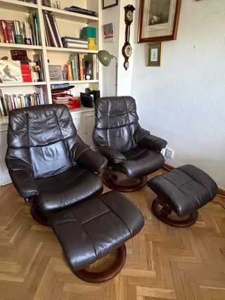 Poltrone Stressless con Pouf Marrone