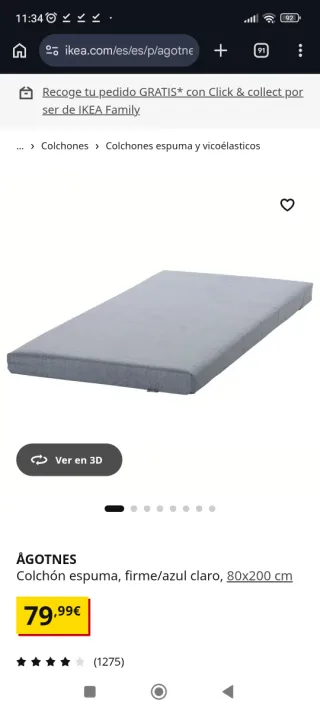 Sofá Cama Diván BRIMNES Ikea + Colchón