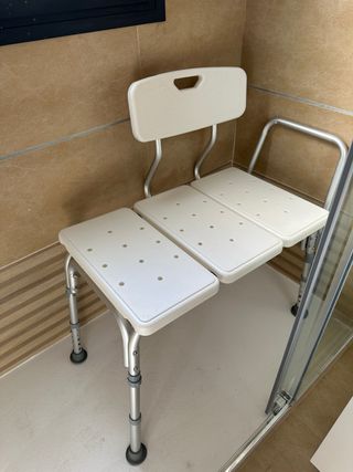 Silla Ortopédica Bañera Beige/Plata
