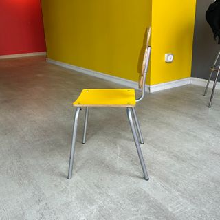 Silla Infantil Madera Flor Amarilla