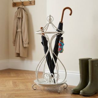 Portaombrelli Acciaio Bianco Capiente Entrata 68cm