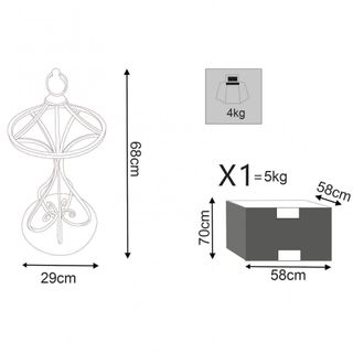 Portaombrelli Acciaio Bianco Capiente Entrata 68cm