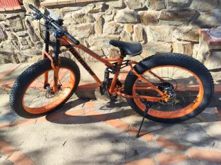 Bicicleta Fat Bike Naranja Doble Suspensión