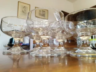 Set Ciotola e Coppette Macedonia Vetro Decorato