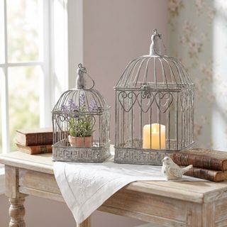 Set 2 Gabbie Rettangolari Ossidato in Acciaio 42cm