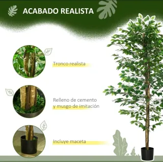 Planta artificial 180cm con troncos naturales