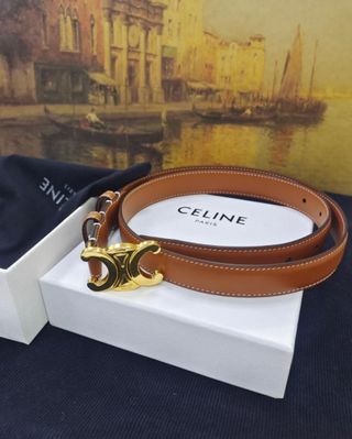Cinturone Celine Marrone e Dorato