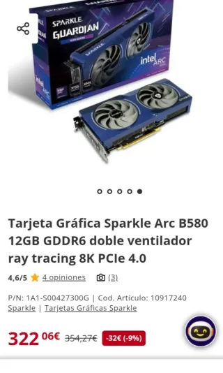 Tarjeta Gráfica Intel Arc B580 Nueva