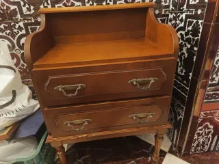 Cama individual de madera 105 cm y mesilla